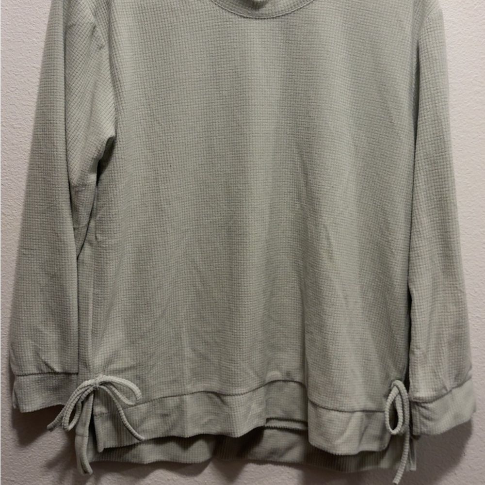 BearPaw Light Green Waffle Knit Hoodie
